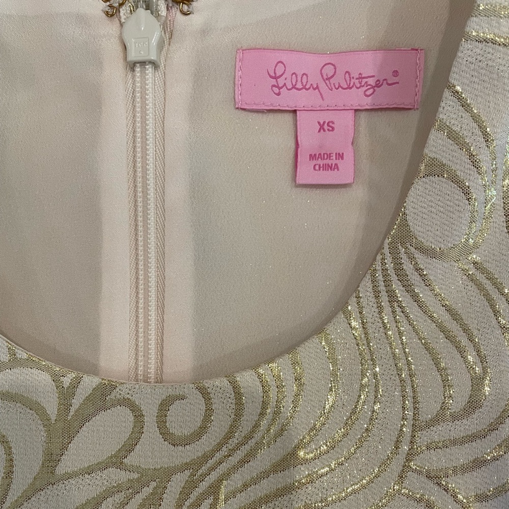 NWOT Lilly Pulitzer XS gold swing dress - Picture 5 of 10